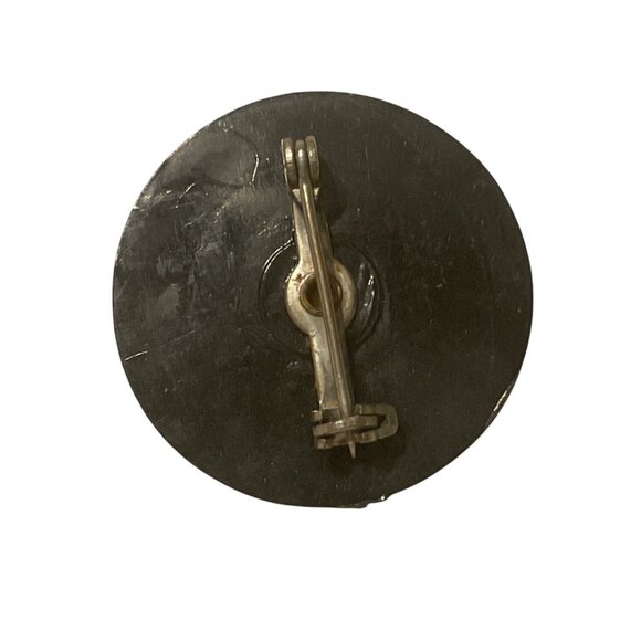 Vintage Black Cameo Brooch With Classical Woman Profile Design - Picture 2 of 2